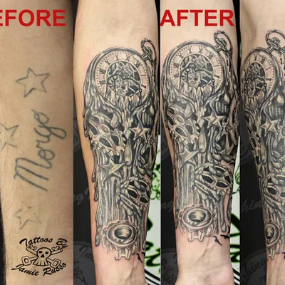 Biomechanical cover-up tattoo