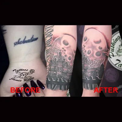 Fence cover-up tattoo