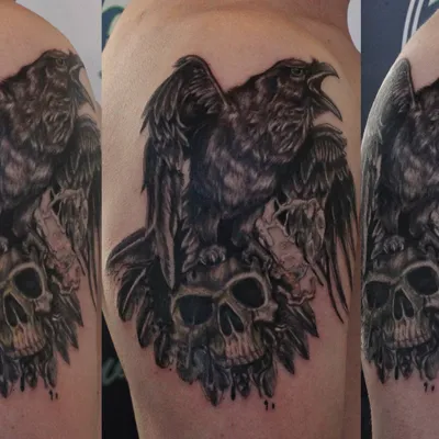 Crow skull tattoo