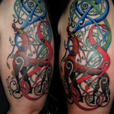 Celtic deer tattoo