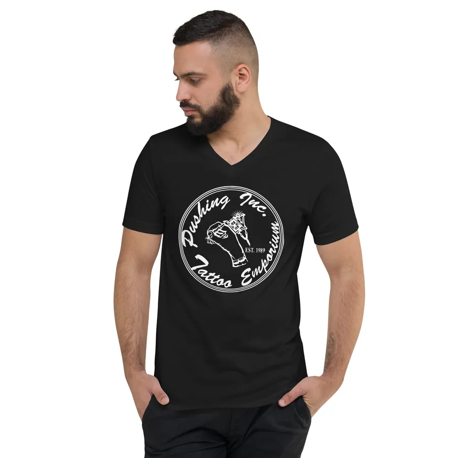 V-Neck Tee – Large logo front