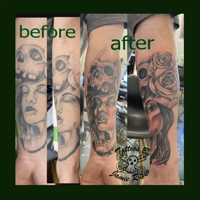 Cover-up tattoo by Jamie Russo