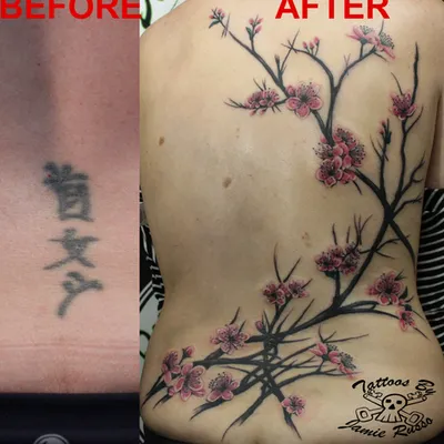Japanese tree cover-up tattoo