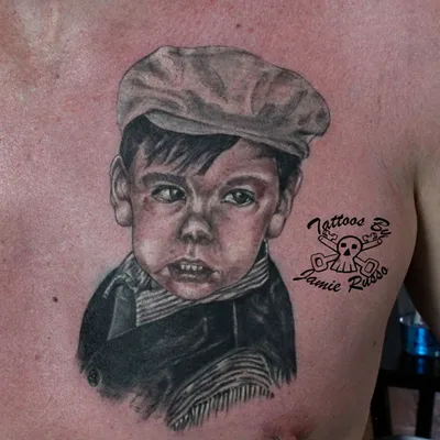 Portrait tattoo of children