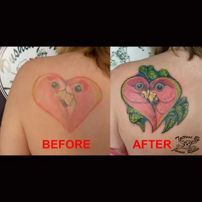 Birds cover-up tattoo
